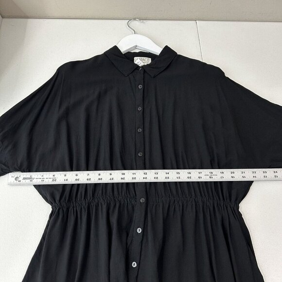 L Space Womens Top Extra Small Black Pacifica Tunic Button Front Shirt Cover-Up - Picture 3 of 10